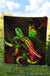 New Caledonia Polynesian Premium Quilt - Turtle With Blooming Hibiscus Reggae - Polynesian Pride