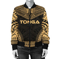 Tonga Polynesian Chief Women'S Bomber Jacket - Gold Version - Polynesian Pride