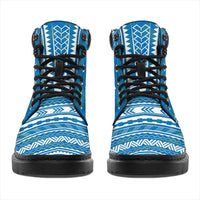 Northern Mariana Islands Leather Boots - Polynesian Flag Chief Version - Polynesian Pride