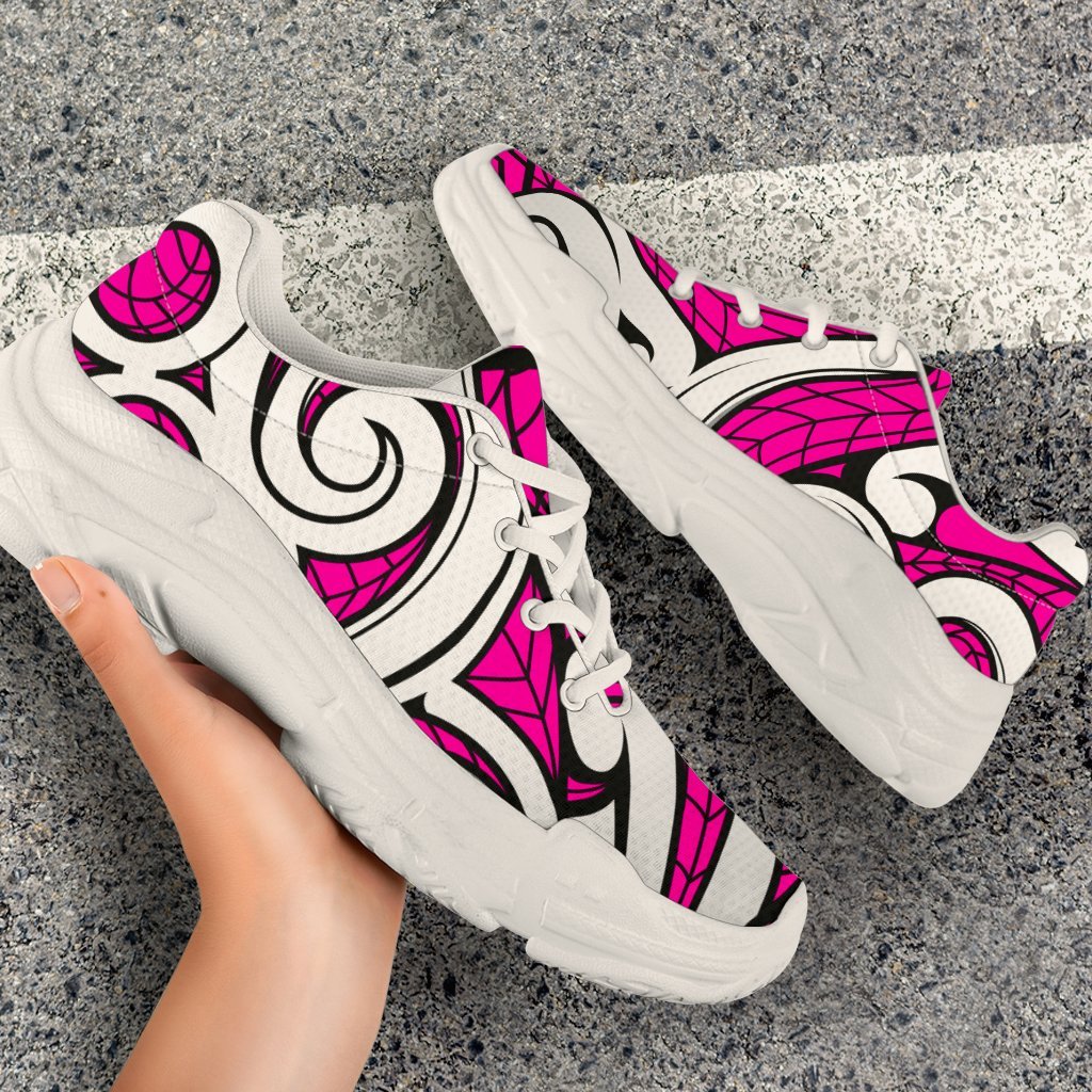 Polynesian Maori Ethnic Ornament Pink Chunky Sneakers - Polynesian Pride