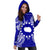 Cook Islands Polynesian Hoodie Dress Map Blue - Polynesian Pride