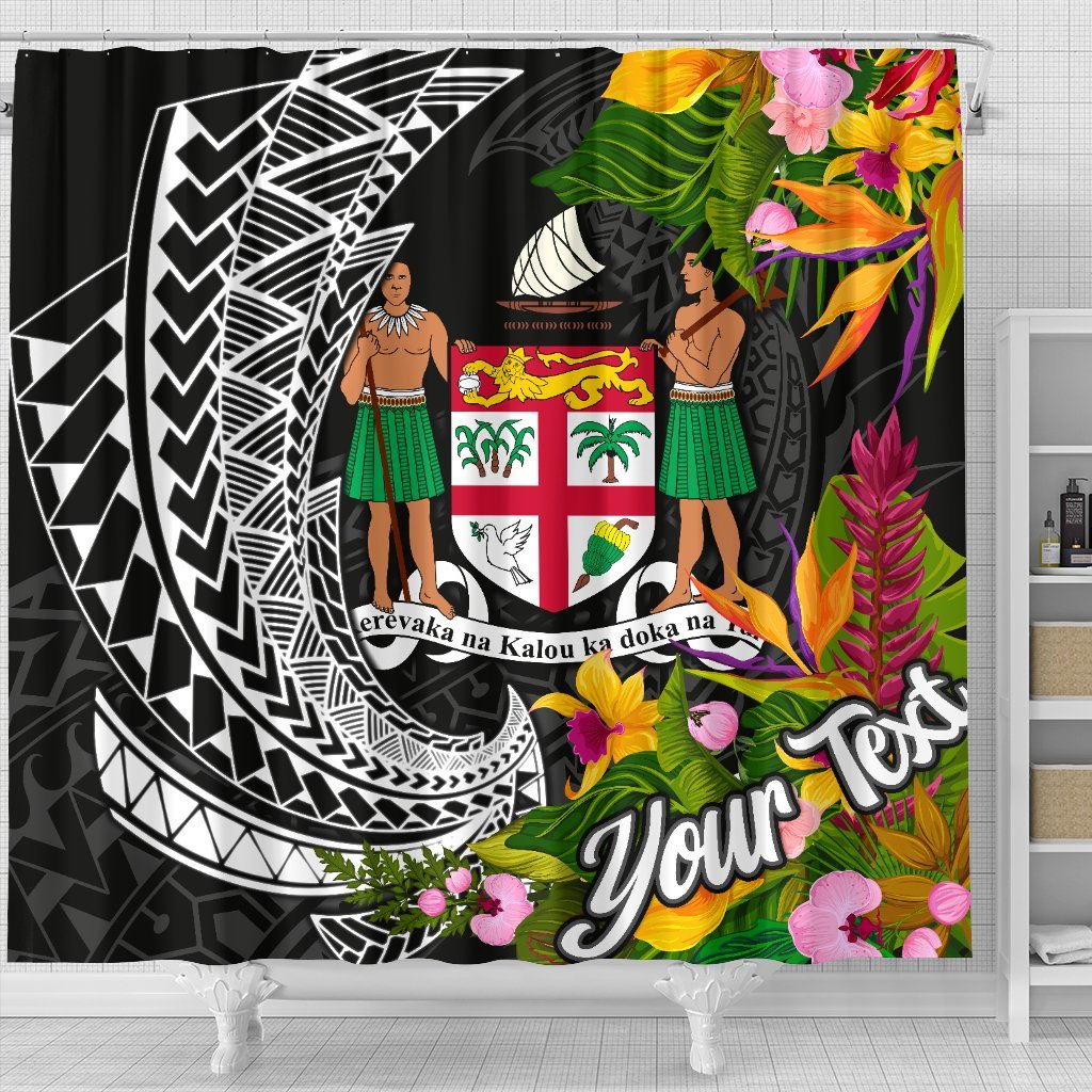 Fiji Shower Curtains - Custom Personalised Seal Spiral Polynesian Patterns - Polynesian Pride