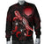 CNMI Polynesian Men's Bomber Jacket - Turtle With Blooming Hibiscus Red - Polynesian Pride