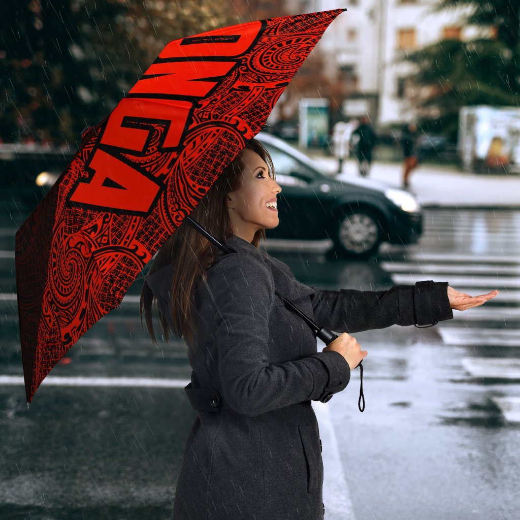 Tonga Umbrella Turtle Mermaid Polynesian Pattern Red - Polynesian Pride