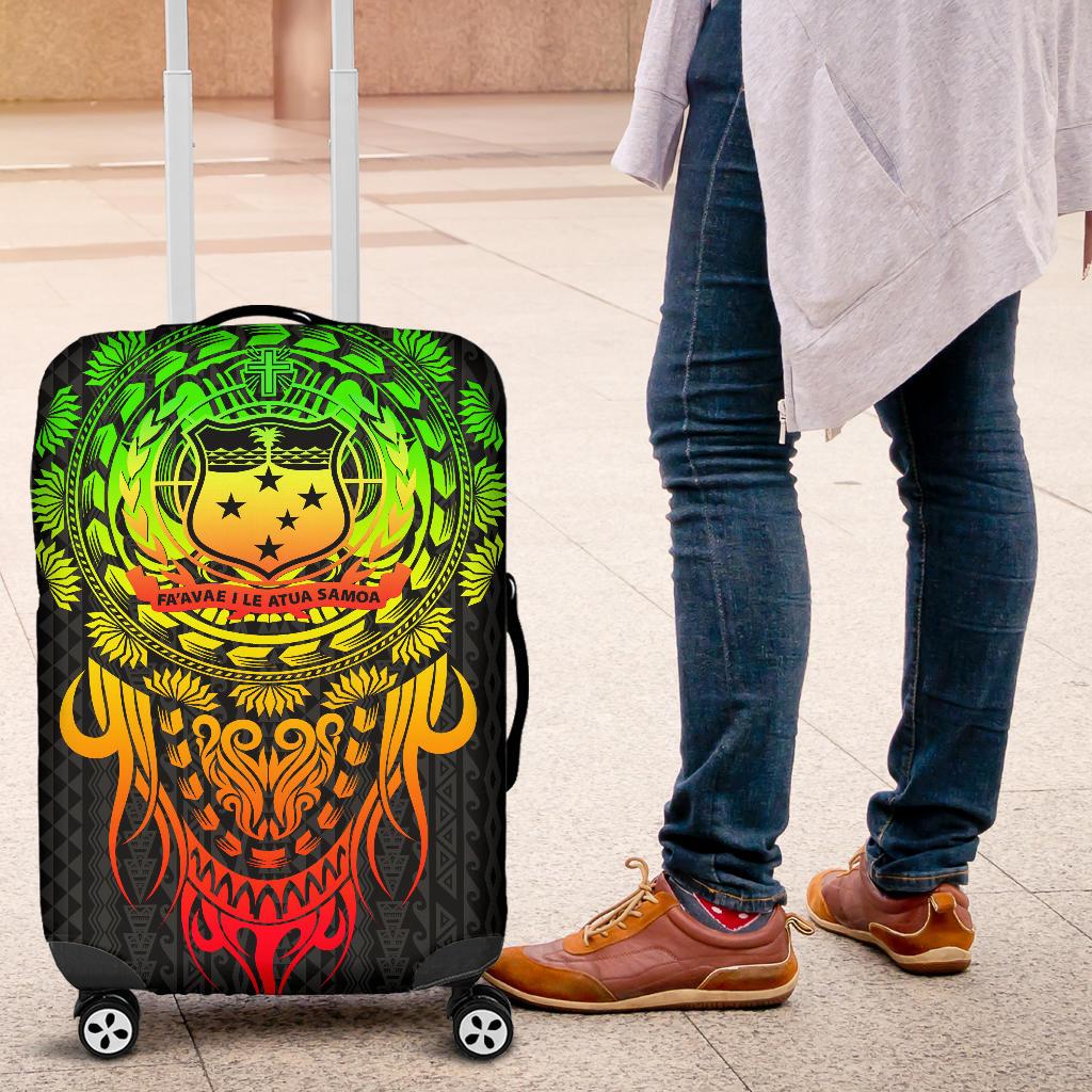 Samoa Polynesian Luggage Covers - Tattoo Pattern With Seal - Polynesian Pride
