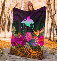 Papua New Guinea Premium Blanket - Summer Hibiscus - Polynesian Pride
