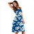 Polynesian Midi Dress - Blue White Hibiscus - Polynesian Pride