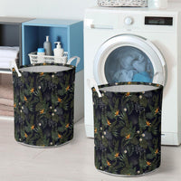 Tropical Leaves And Flowers In The Night Style Hawaii Laundry Basket - Polynesian Pride