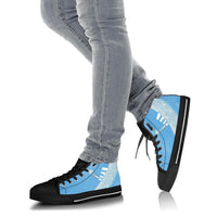 Fiji Tapa Rugby High Top Shoe version Style You Win - Blue - Polynesian Pride