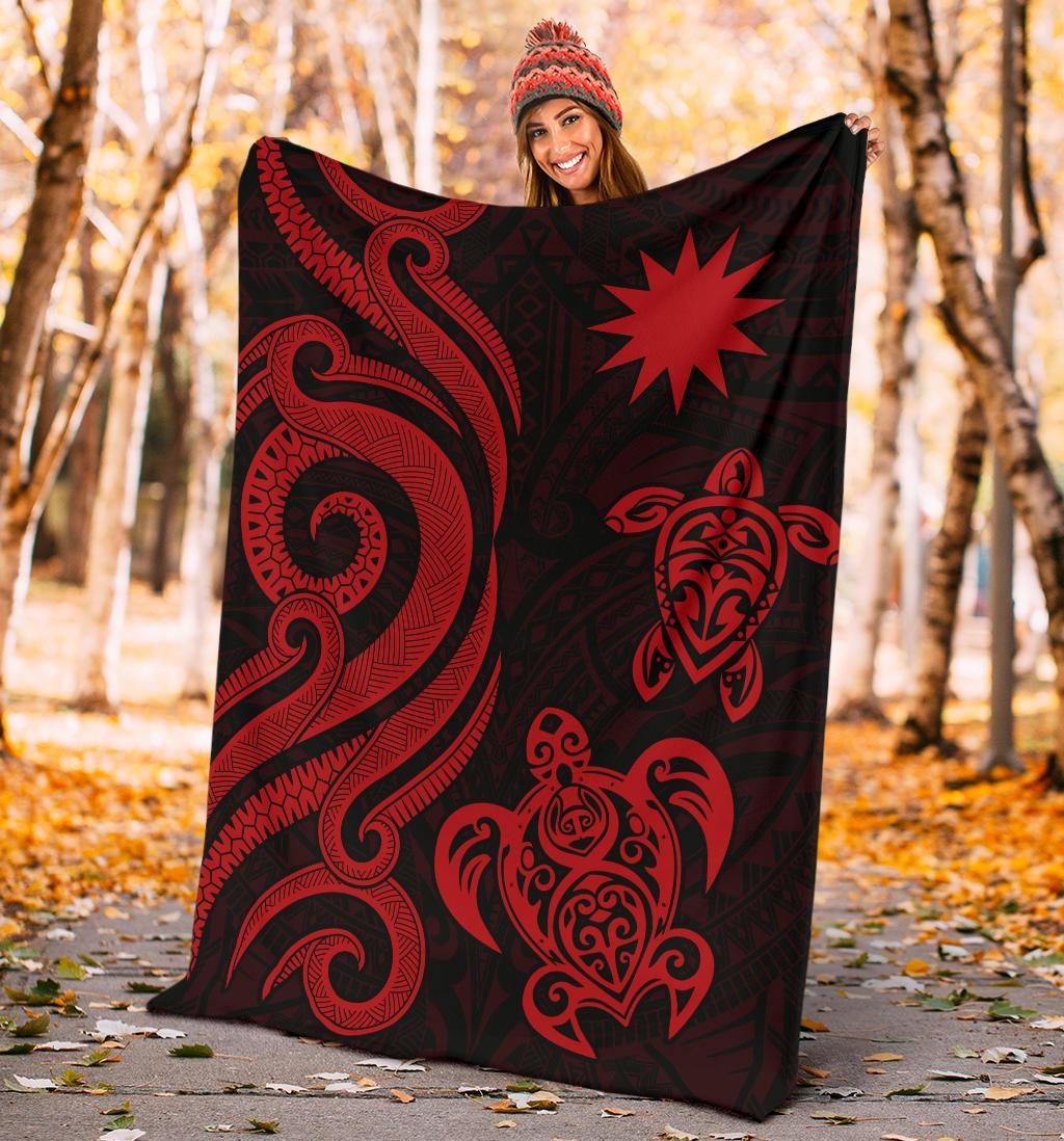 Nauru Premium Blanket - Red Tentacle Turtle - Polynesian Pride