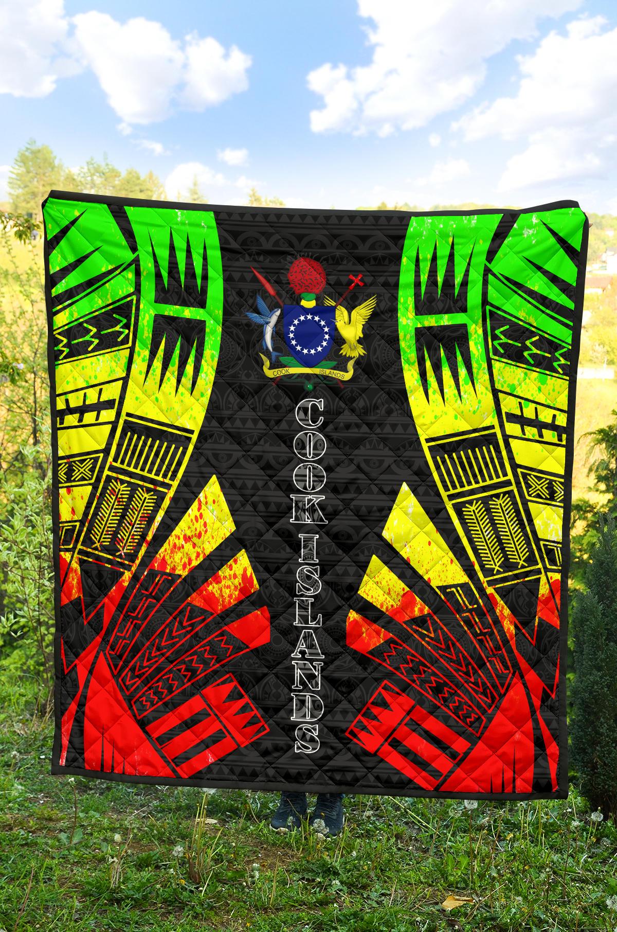 Cook Islands Premium Quilt - Cook Islands Polynesian Reggae Tattoo - Polynesian Pride