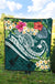 Papua New Guinea Polynesian Premium Quilt - Summer Plumeria (Turquoise) - Polynesian Pride