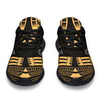 Northern Mariana Islands Sport Sneakers - Polynesian Tattoo Gold - Polynesian Pride