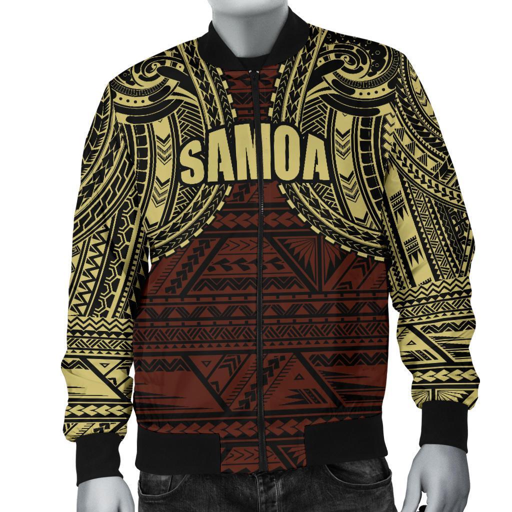 Samoa Spirit Men's Bomber Jacket Black - Polynesian Pride