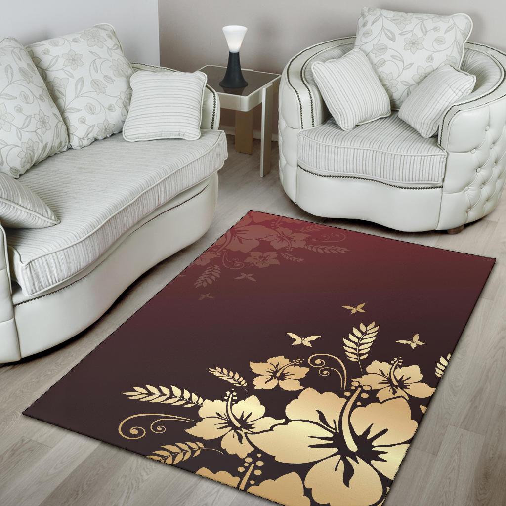 Golden Hibiscus Area Rug - Polynesian Pride