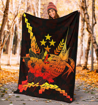 Kosrae Micronesia Premium Blanket - Swordfish With Hibiscus - Polynesian Pride