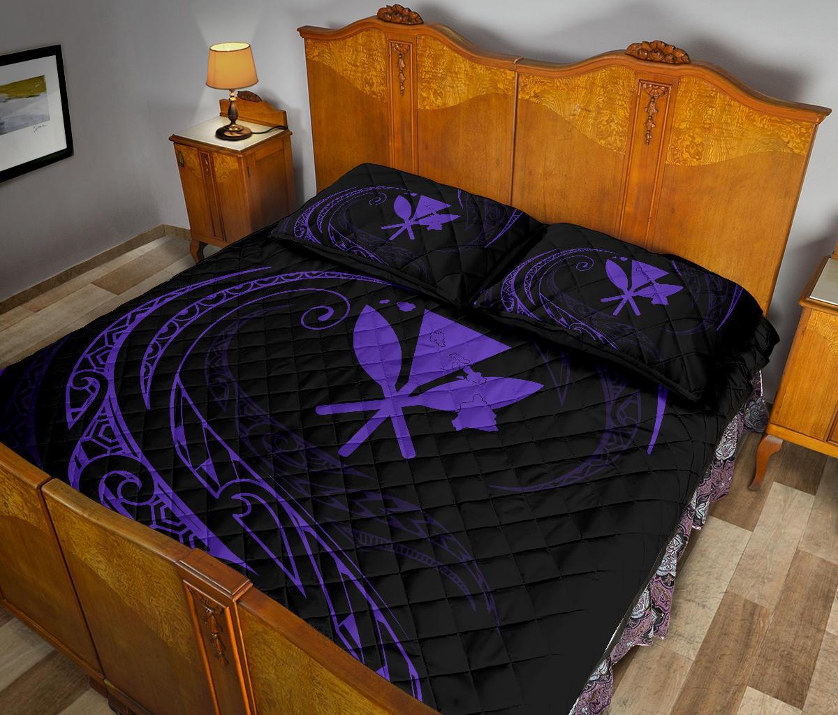Kanaka Quilt Bed Set - Purple - Frida Style - Polynesian Pride