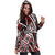 American Women's Hoodie Dress - Tribal Flower Special Pattern Red Color - Polynesian Pride