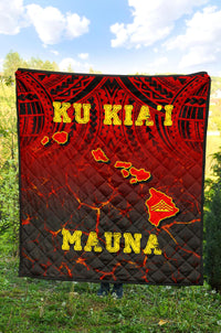 Hawaii Quilt - Premium Quilt - Protect Mauna Kea Map - Polynesian Pride