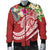 Fiji Polynesian Men's Bomber Jacket - Summer Plumeria (Red) - Polynesian Pride