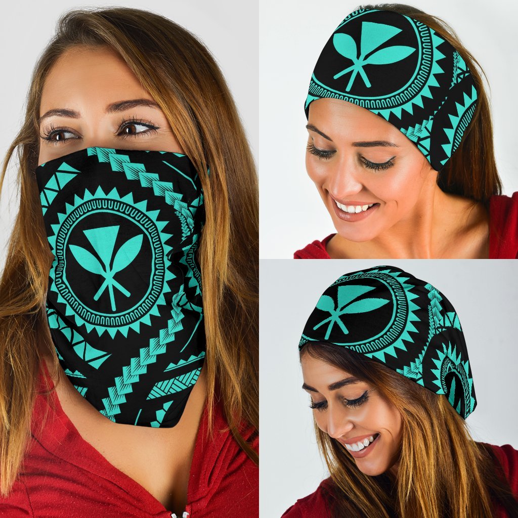 Hawaiian Kanaka Maoli Turquoise Bandana 3 - Pack One Size Blue - Polynesian Pride