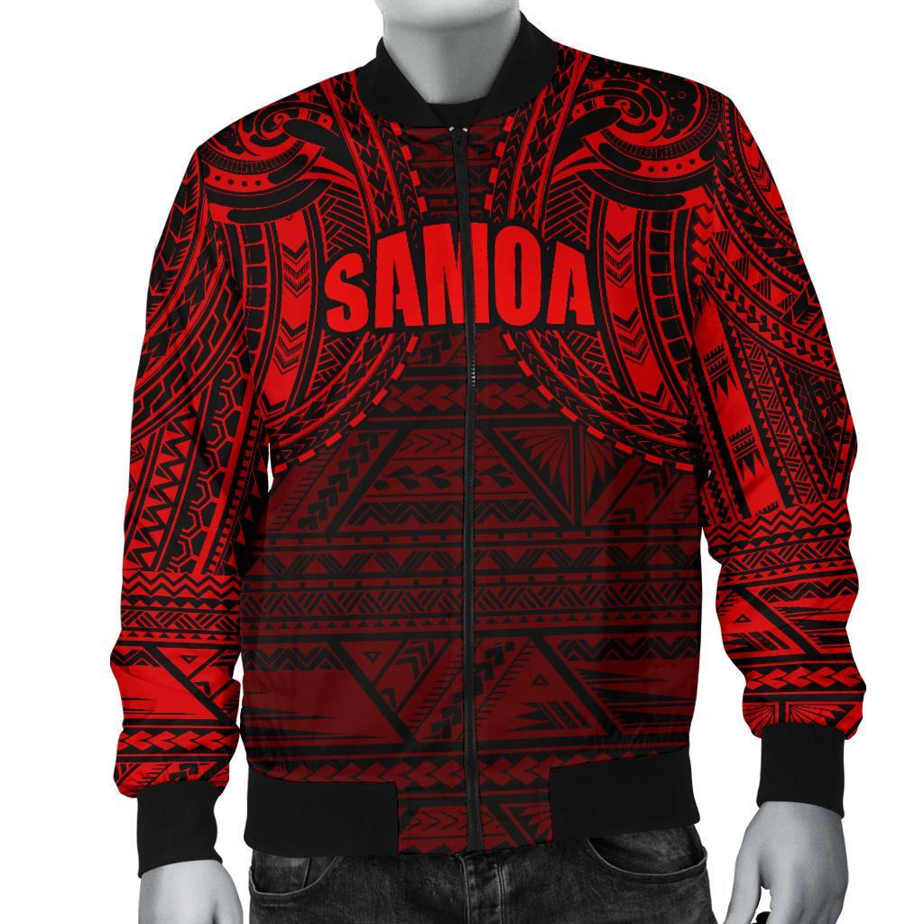 Samoa Spirit Men's Bomber Jacket (Red) Red - Polynesian Pride