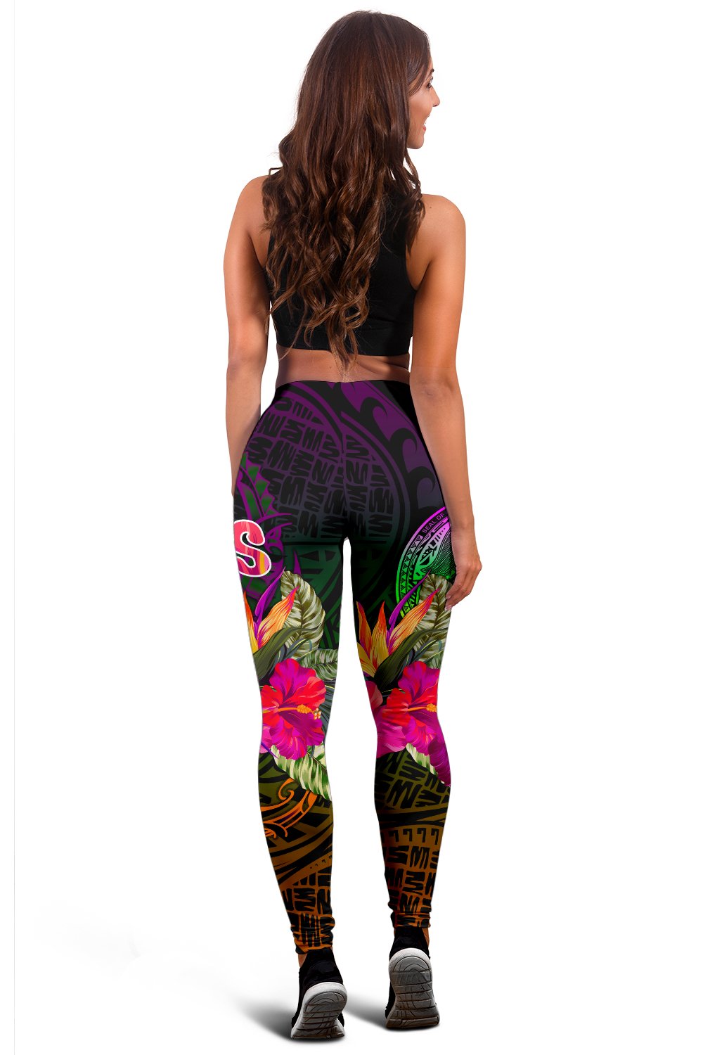 American Samoa Women's Leggings - Summer Hibiscus - Polynesian Pride