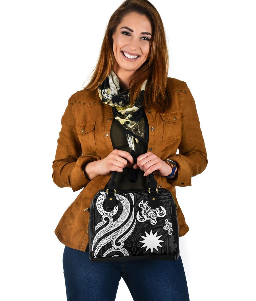 Nauru Shoulder Handbag - White Tentacle Turtle - Polynesian Pride