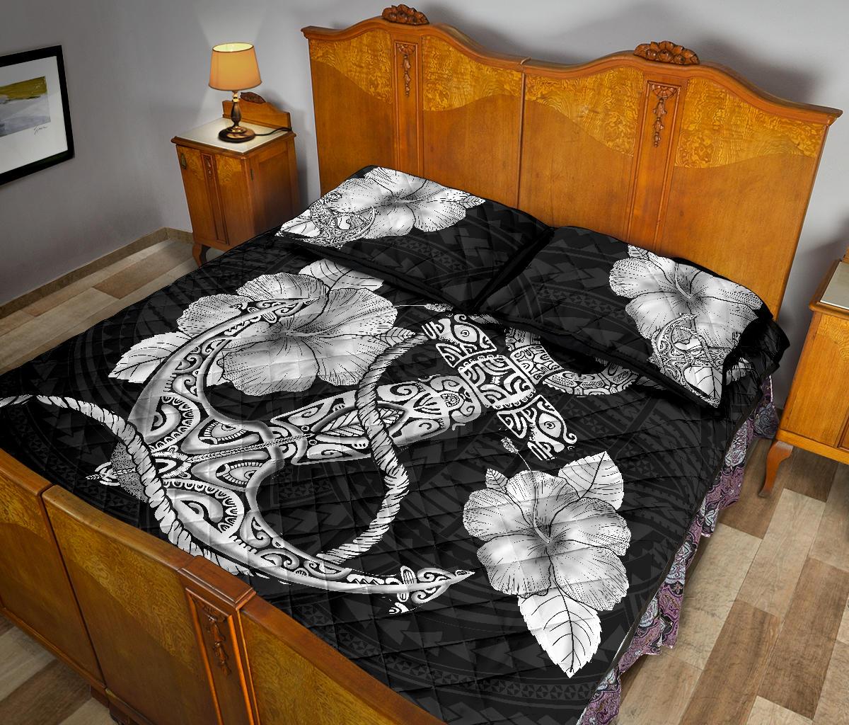 Anchor Poly Tribal Quilt Bed Set - Polynesian Pride