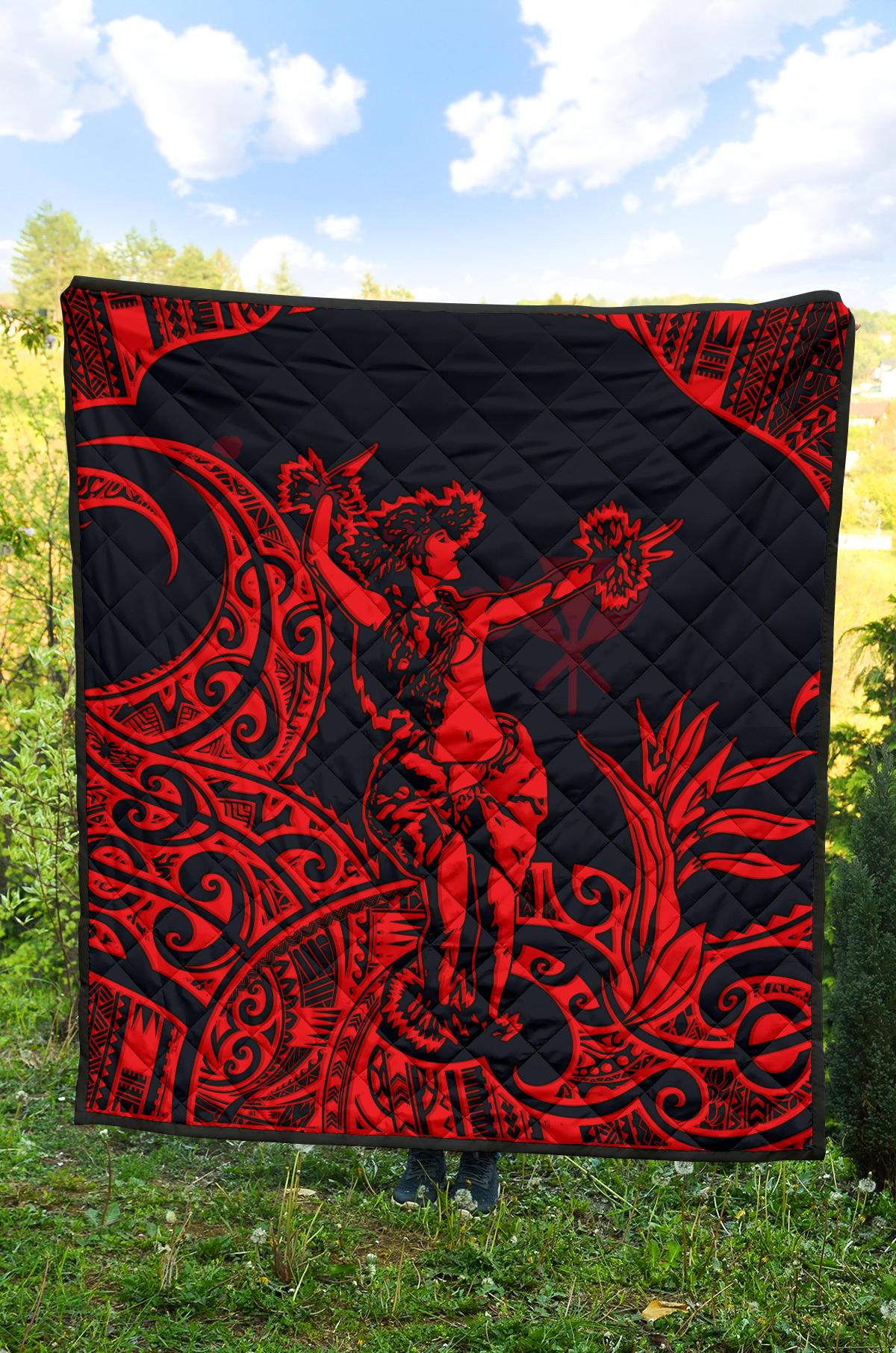 Polynesian Hawaii Premium Quilt - Hula Girl Red - Polynesian Pride