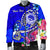 FSM Custom Personalised Men's Bomber Jacket - Turtle Plumeria (Blue) - Polynesian Pride