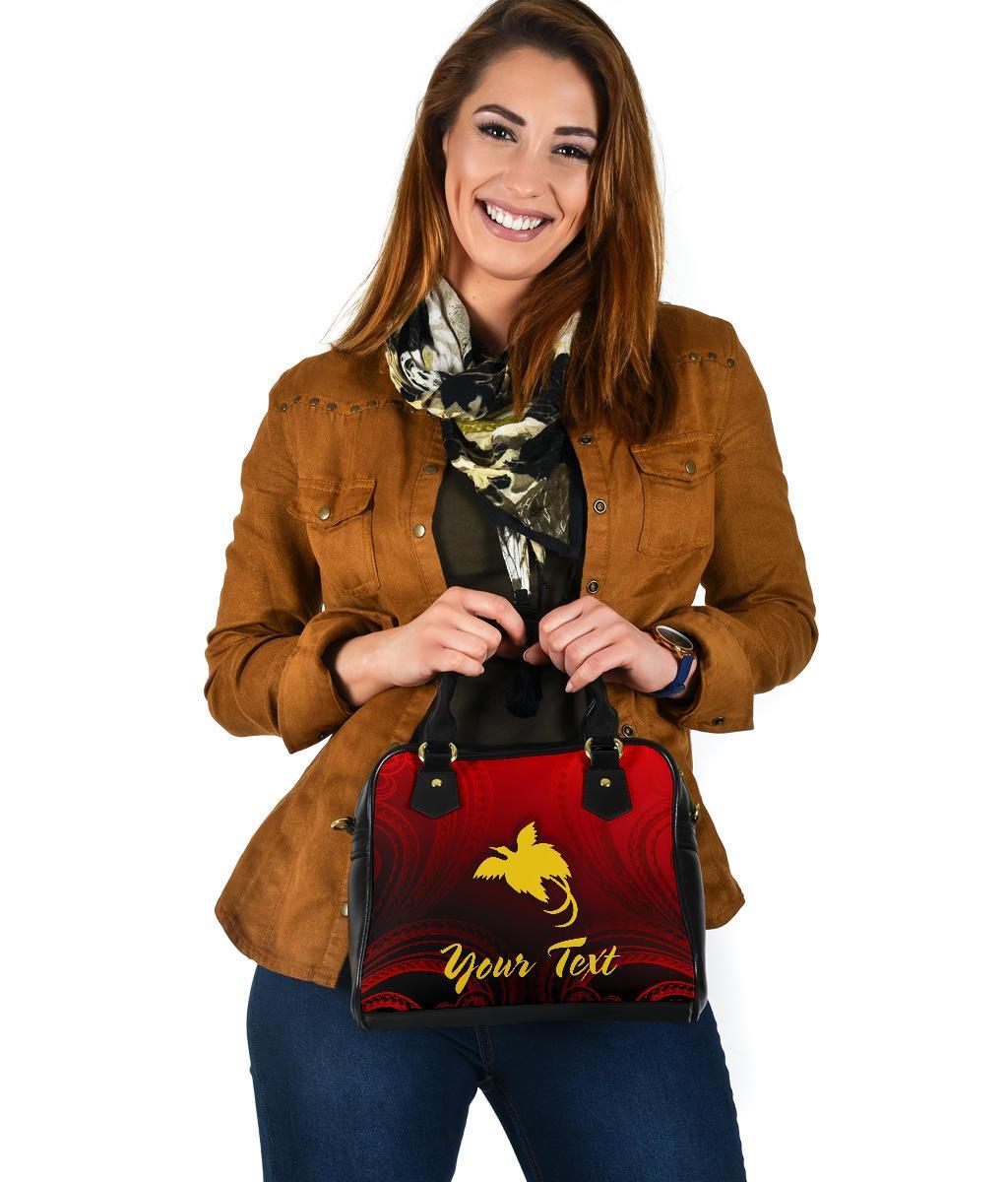 Papua New Guinea Custom Personalised Shoulder Handbag - Raggiana Bird of Paradise Polynesian Patterns - Polynesian Pride