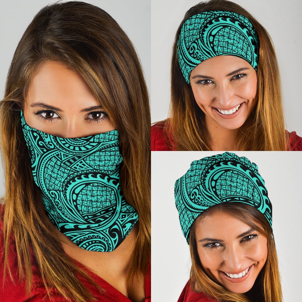 Polynesian Maori Lauhala Turquoise Bandana 3 - Pack Turquoise One Size - Polynesian Pride