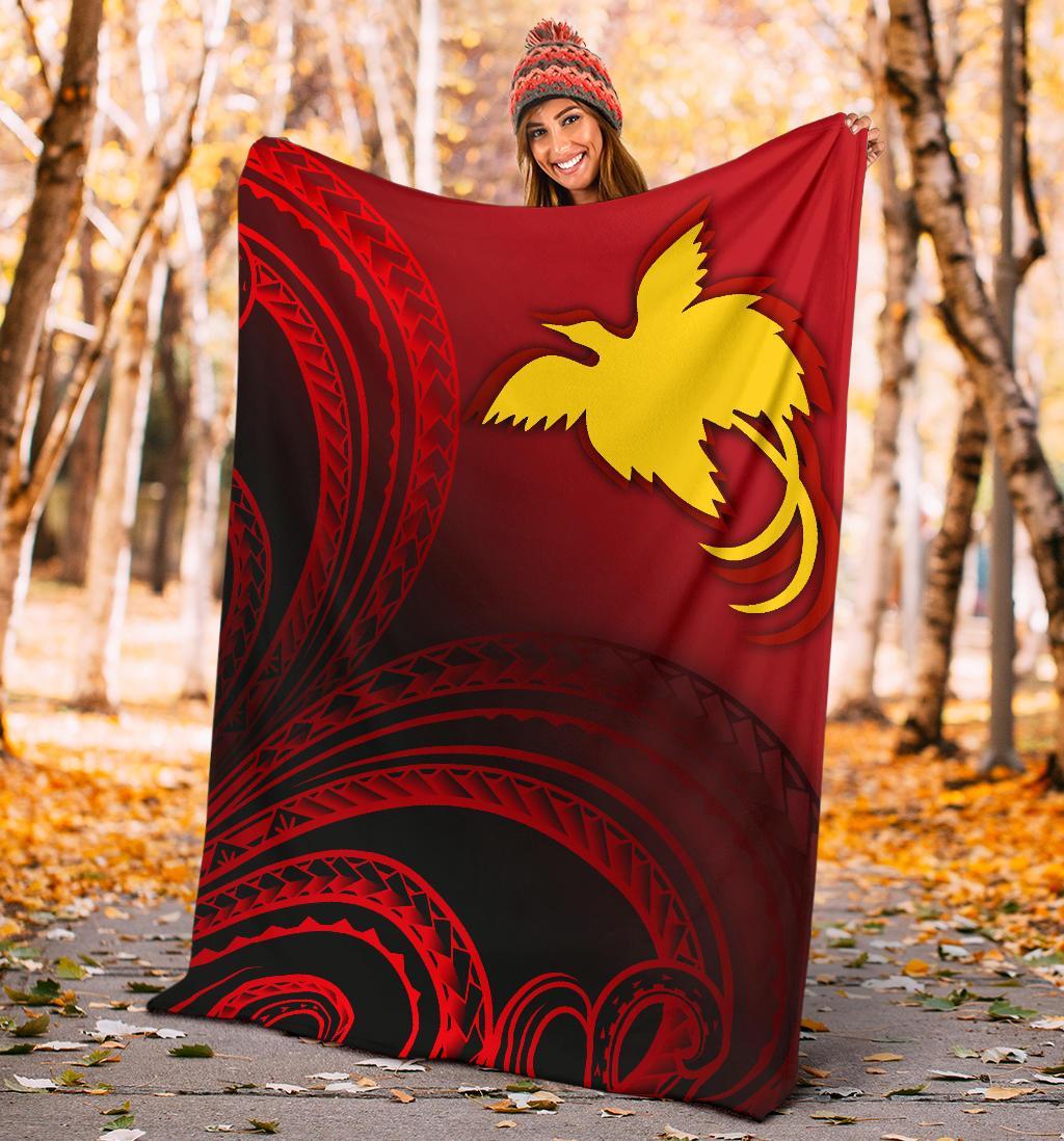 Papua New Guinea Premium Blanket - Raggiana Bird of Paradise Polynesian Patterns - Polynesian Pride