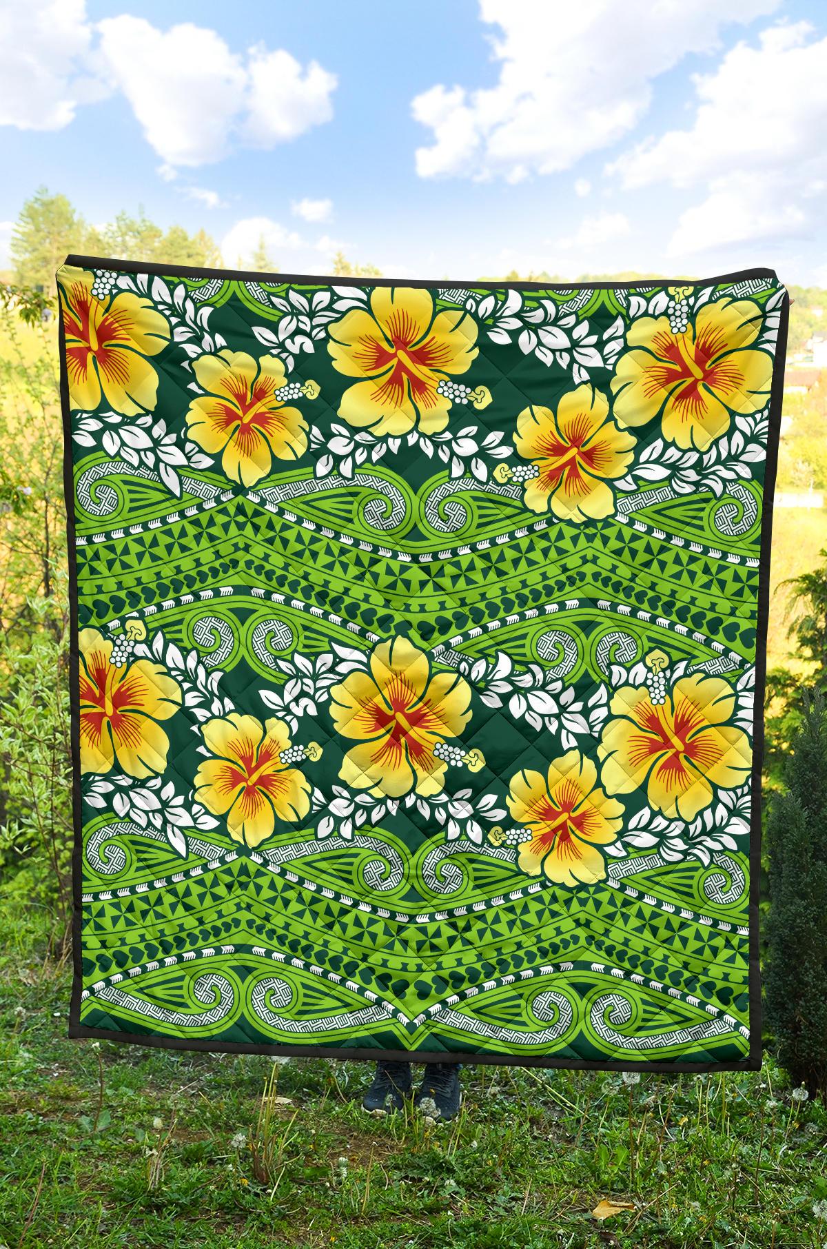 Hawaii Polynesian Premium Quilt - Hibiscus Patterns - Polynesian Pride