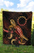 Cook Islands Polynesian Premium Quilt - Turtle With Blooming Hibiscus Gold - Polynesian Pride