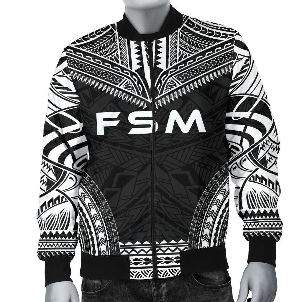 Federated States Of Micronesia Polynesian Chief Men's Bomber Jacket - Black Version - Polynesian Pride