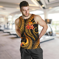 Pohnpei Micronesian Men Tank Top - Gold Plumeria - Polynesian Pride