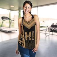 Hawaiian Kanaka Polynesian Women's Racerback Tank Active Gold - Polynesian Pride