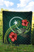 Chuuk Micronesia Premium Quilt - Green Turtle Hibiscus - Polynesian Pride