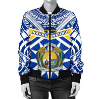 Nauru Rugby Women Bomber Jacket Symbol Star Polynesian - Polynesian Pride