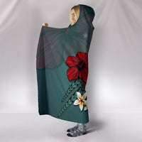 Papua New Guinea Hoodie Blanket - Blue Turtle Tribal - Polynesian Pride