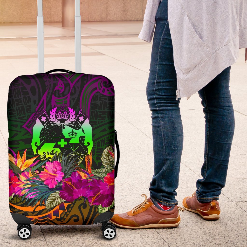 Tonga Polynesian Luggage Covers - Summer Hibiscus Reggae - Polynesian Pride