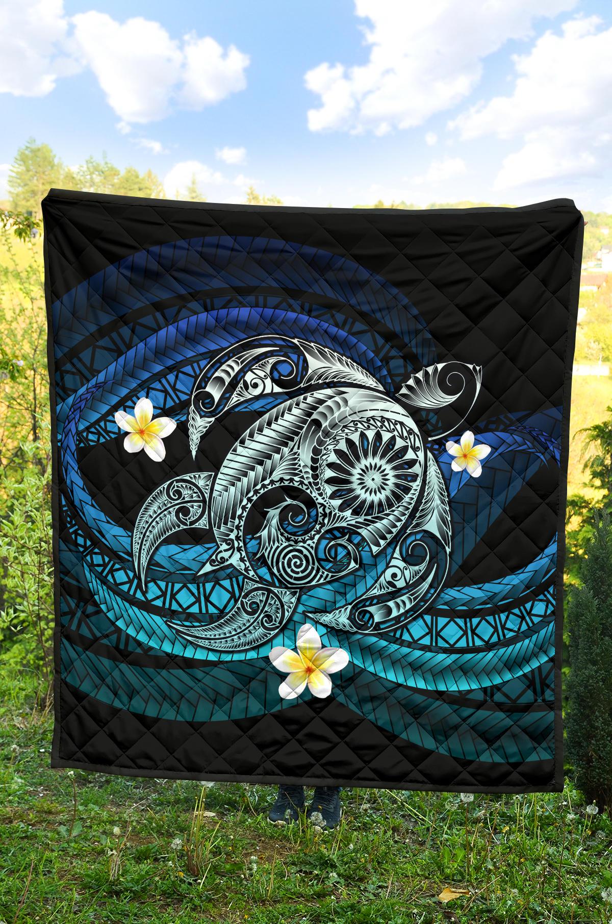 Hawaii Turtle Plumeria Polynesian Premium Quilt - Mela Style - Polynesian Pride