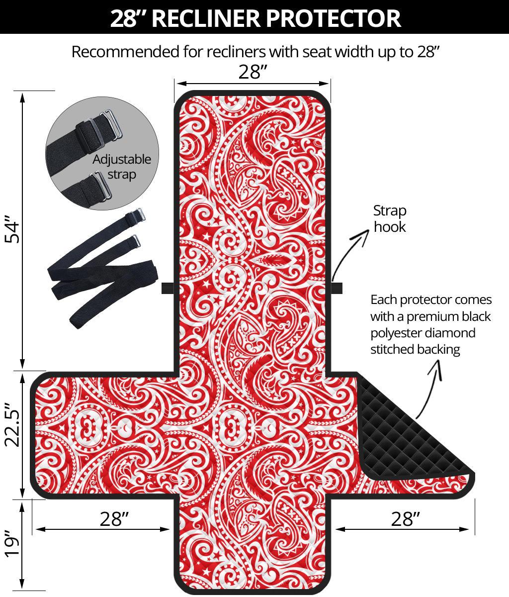 Tonga Chair Sofa Protector - Red Color Patterns - Polynesian Pride