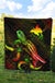 Papua New Guinea Polynesian Premium Quilt - Turtle With Blooming Hibiscus Reggae - Polynesian Pride