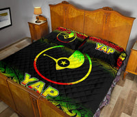 Yap Quilt Bed Set - Yap Flag Fog Style Reggae Version - Polynesian Pride