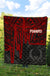 Pohnpei Premium Quilt - Pohnpei Seal In Heartbeat Patterns Style (Red) - Polynesian Pride