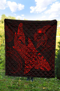 Polynesian Quilt - Polynesian Red Shark Warrior Tattoo - Polynesian Pride