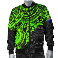 Cook Islands Polynesian Bomber Jacket (Men) - Green Turtle - Polynesian Pride